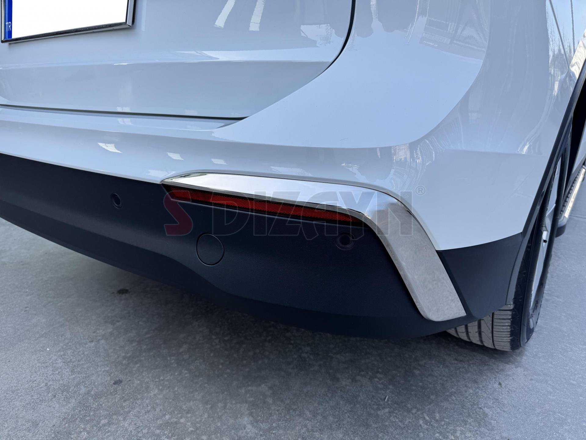 S-Dizayn VW Tiguan Krom Arka Tampon Difüzör Çıtası OEM Still 2 Prç. 2024 Üzeri A+ Kalite