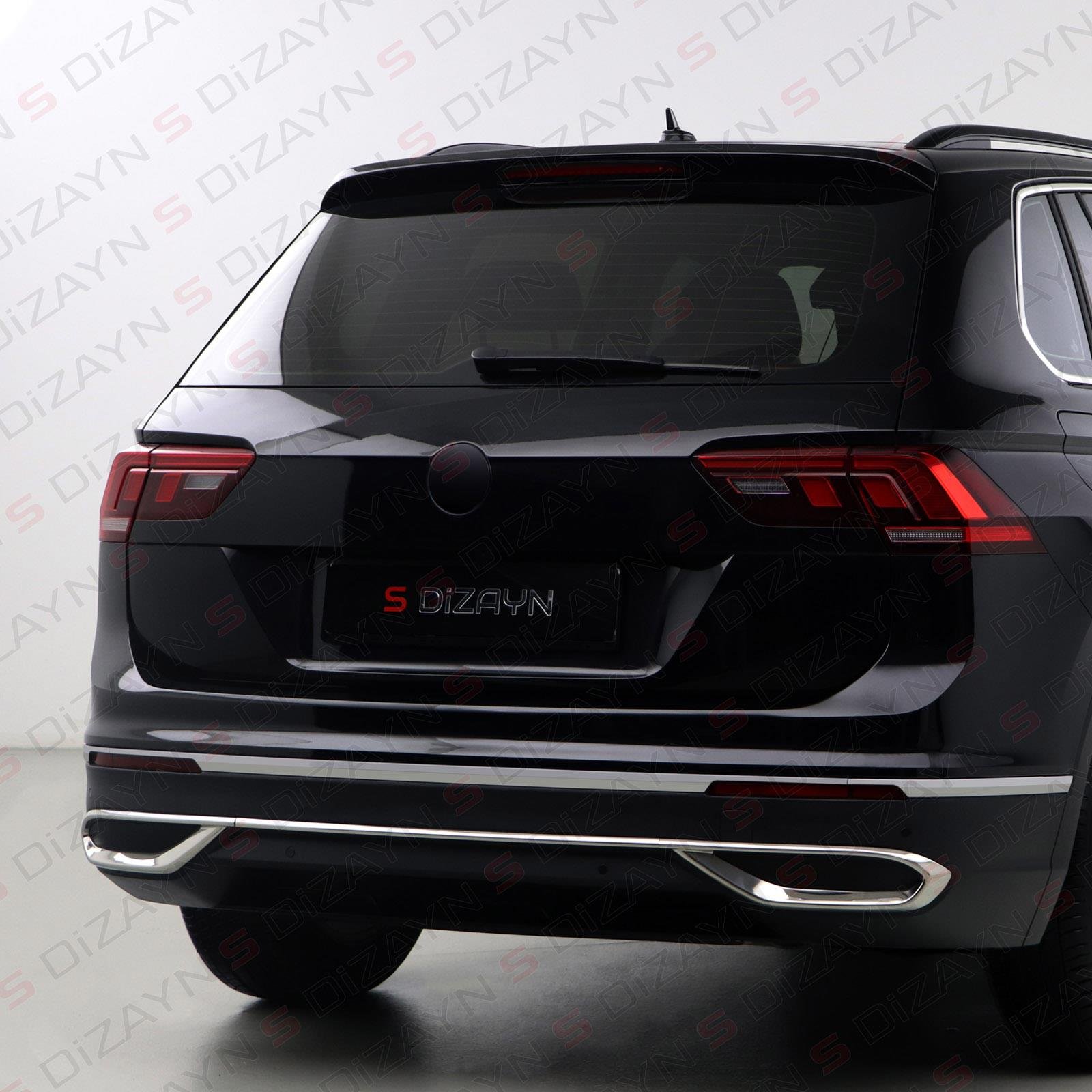 S-Dizayn VW Tiguan Krom Egzoz Görünümü Difüzör 3 Parça 2020-2024 A+Kalite