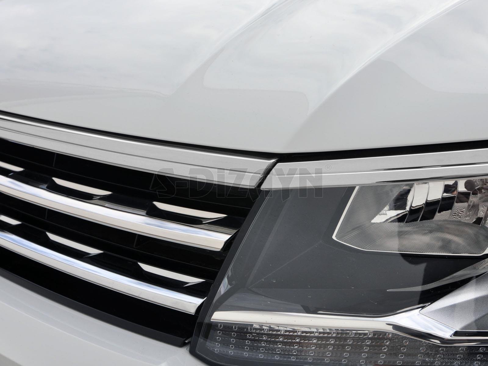 S-Dizayn VW Tiguan Krom Far Üst Çıtası 3 Prç. 2016-2020