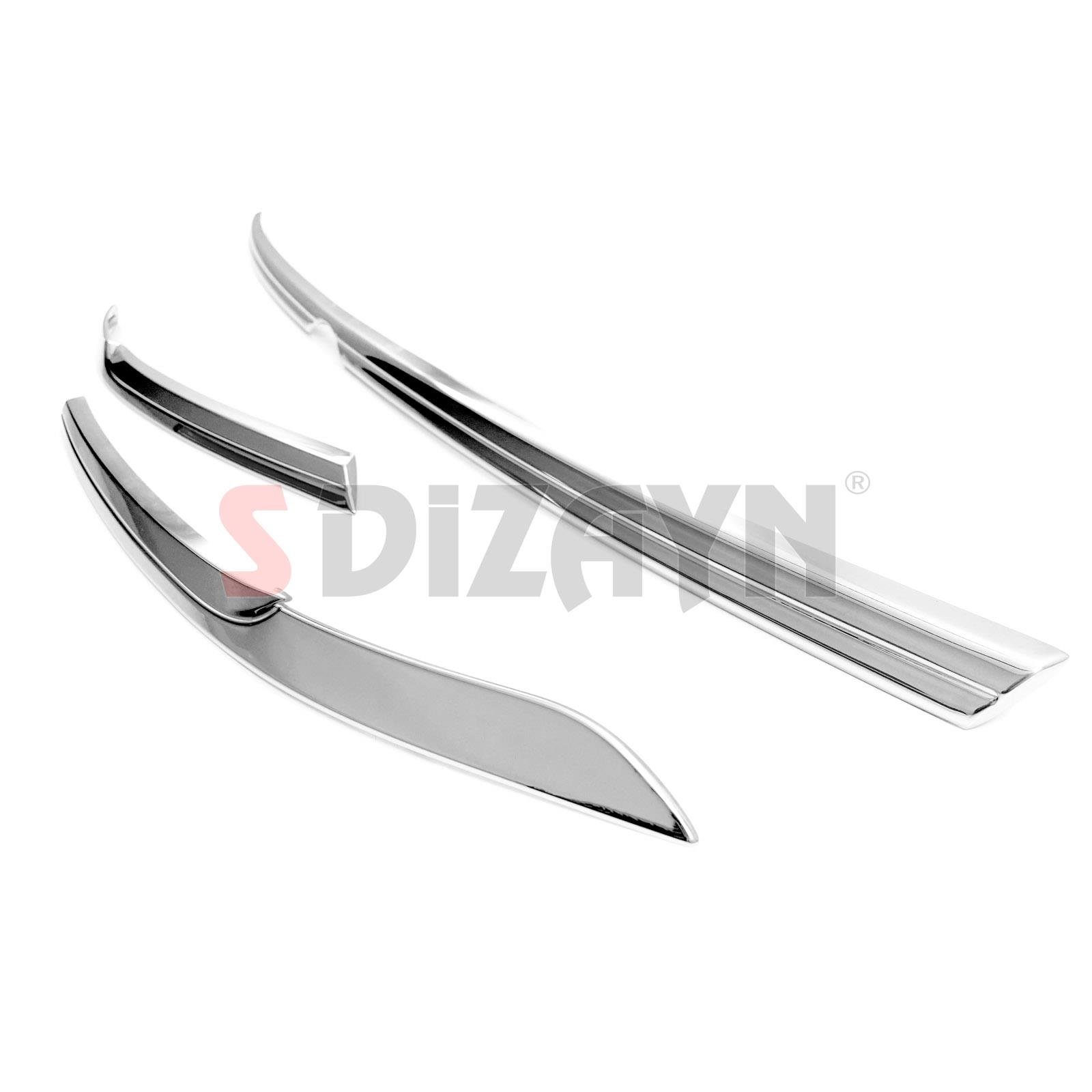 S-Dizayn VW Tiguan Krom Far Üst Çıtası 3 Prç. 2016-2020