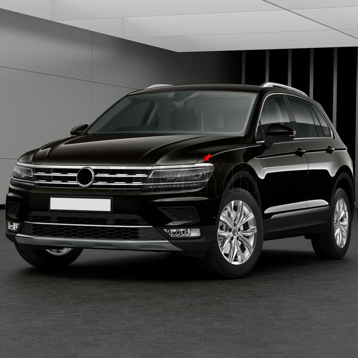 S-Dizayn VW Tiguan Krom Far Üst Çıtası 3 Prç. 2016-2020