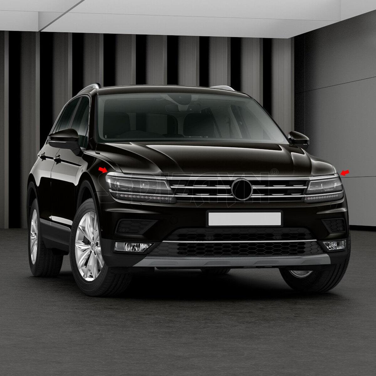 S-Dizayn VW Tiguan Krom Far Üst Çıtası 3 Prç. 2016-2020