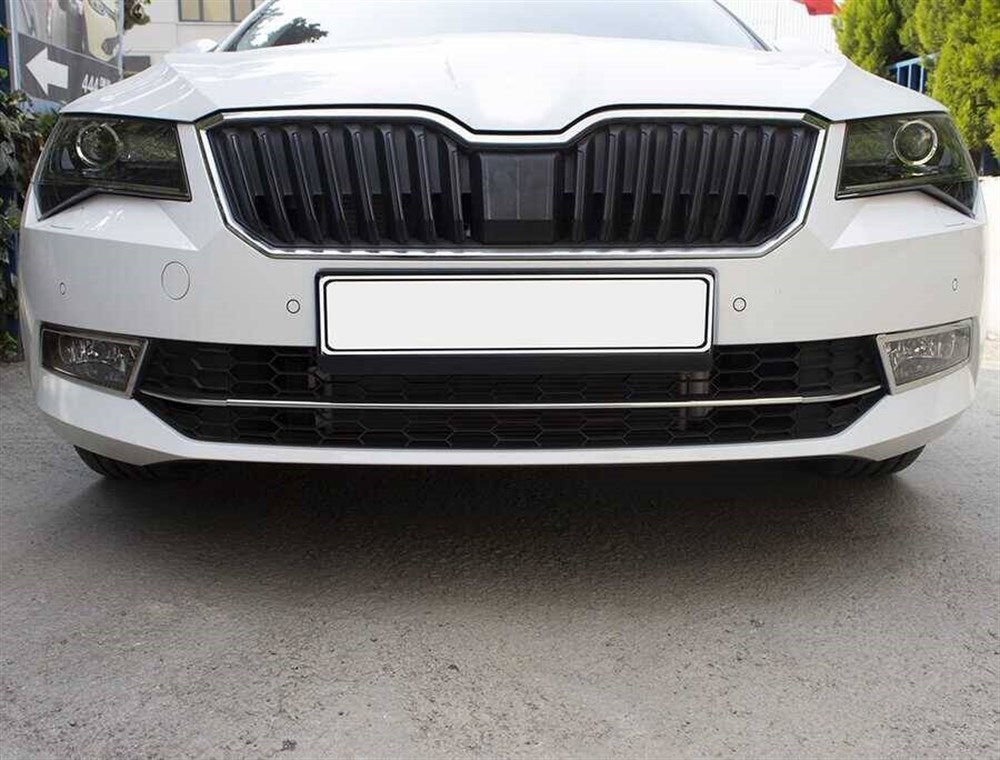 Skoda Superb B8 Krom Ön Tampon Çıtası 3 Parça 2015-2019 Arası