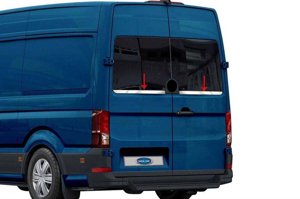 VW Crafter Krom Arka Cam Alt Çıtası 2 Parça (Çift Kapı) 2017 ve Sonrası