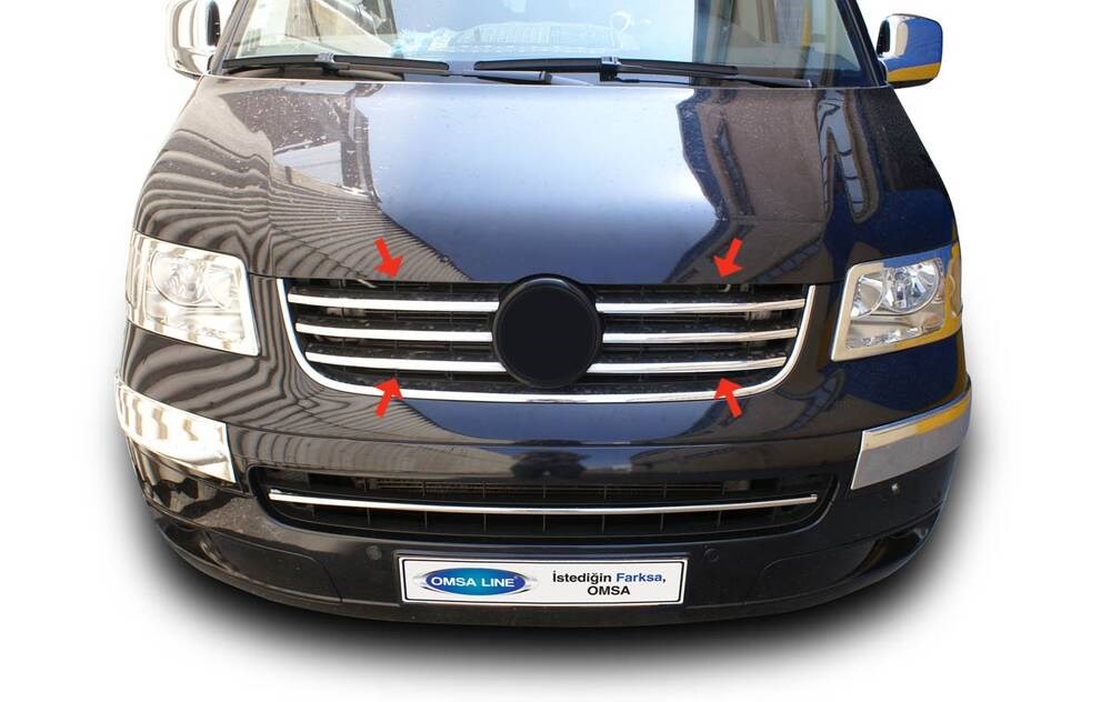 VW T5 Caravelle Krom Ön Panjur 6 Parça 2003-2010 Arası