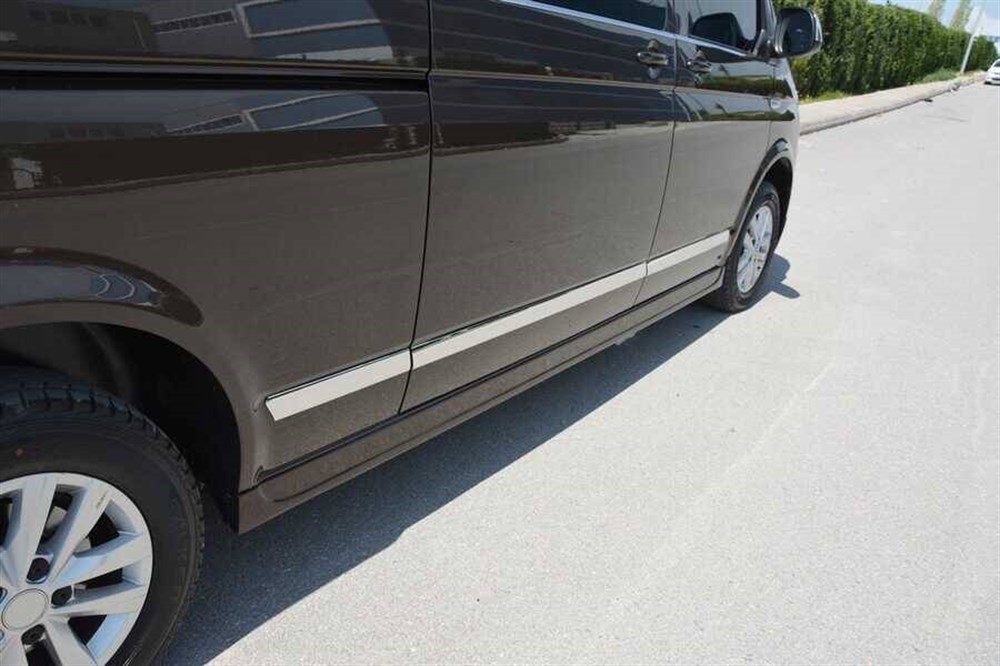 VW T5 Caravelle Krom Yan Kapı Çıtası 7 Parça (Uzun Şasi) 2003 ve Sonrası