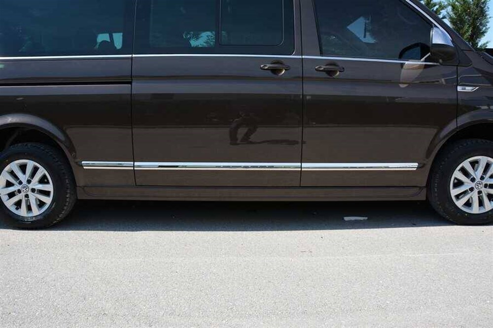 VW T5 Transporter Krom Yan Kapı Çıtası 7 Parça (Uzun Şasi) 2003 ve Sonrası