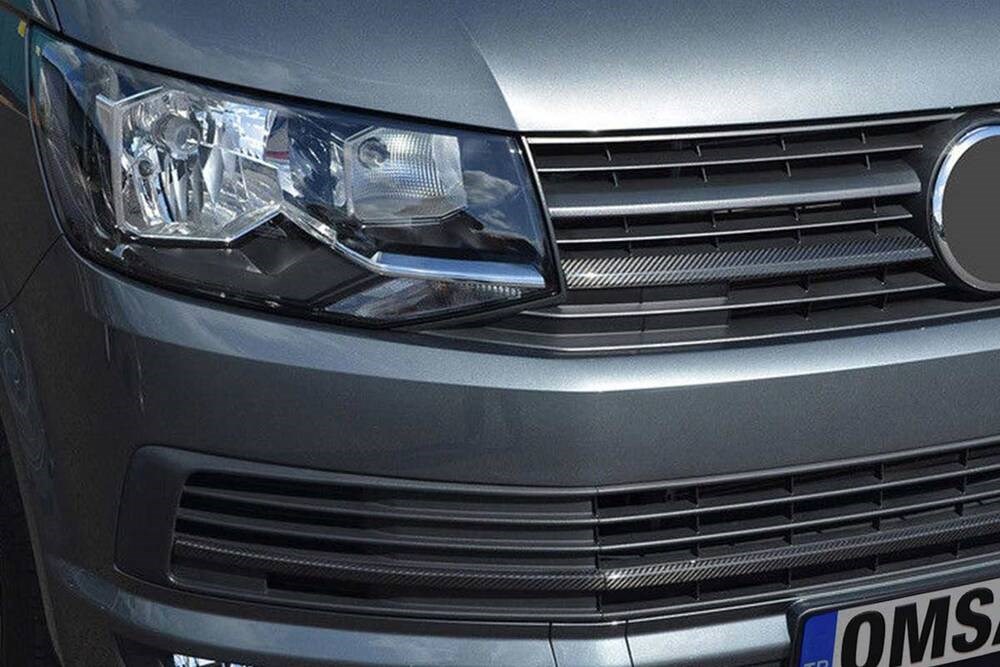 VW T6 Transporter VAN Highline Karbon Ön Panjur Kromu Alt Parçalar 2 Parça 2015-2019 Arası