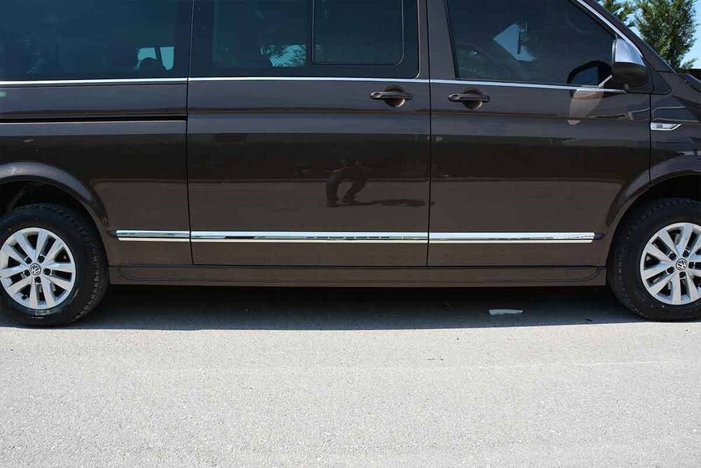 VW T6.1 Caravelle Krom Yan Kapı Çıtası 7 Parça Uzun Şase 2020 ve Sonrası