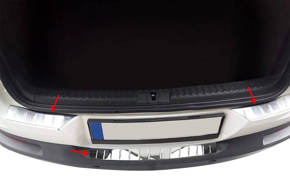 VW Tiguan Krom Arka Tampon Eşiği 3 Parça Taşlı 2007-2015 Arası