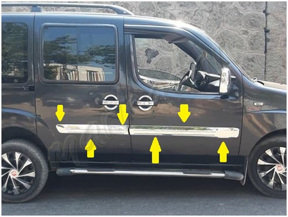 WOC Chrome Fiat Doblo Krom Yan Kapı Çıtası 2006-2012 4 Parça Paslanmaz Çelik