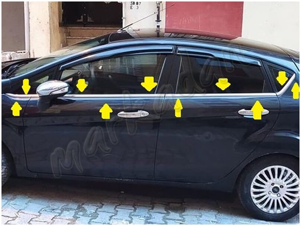 WOC Chrome Ford Fiesta Krom Cam Çıtası 2009-2017 8 Parça Paslanmaz Çelik