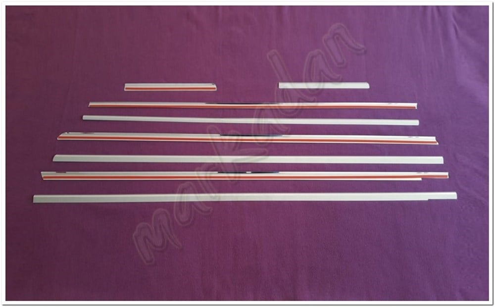 WOC Chrome Mercedes Vito W639 Uzun Şasi Krom Cam Çıtası 2004-2014 8 Parça Paslanmaz Çelik