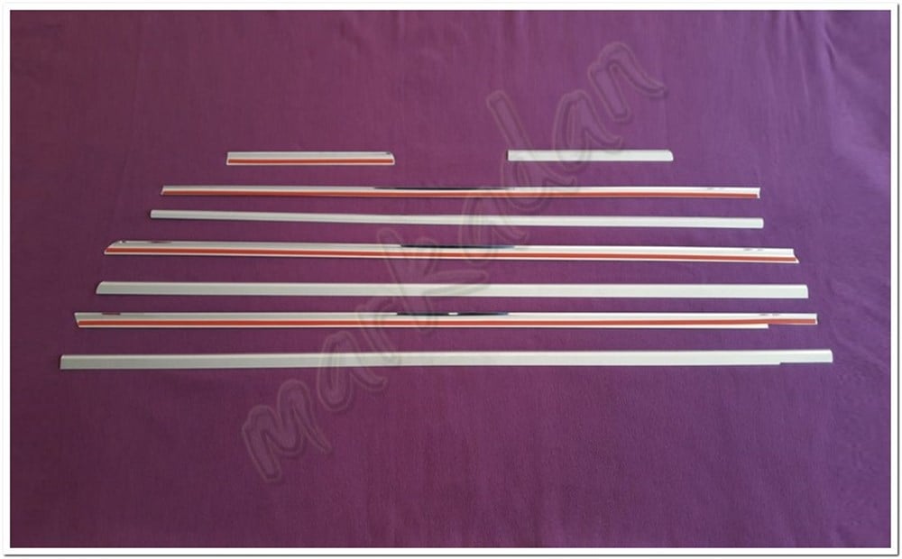 WOC Chrome Mercedes Vito W639 Uzun Şasi Krom Cam Çıtası 2004-2014 8 Parça Paslanmaz Çelik