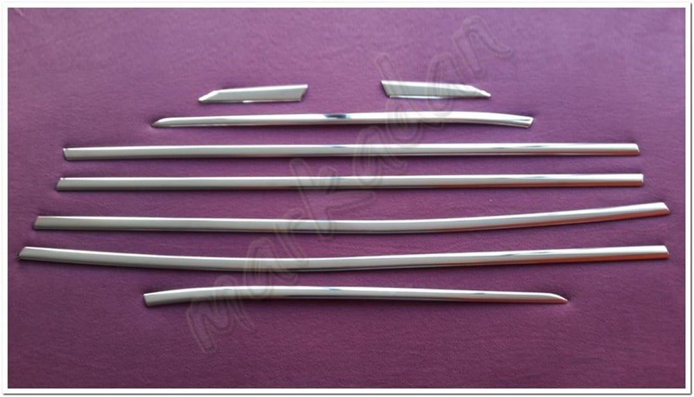 WOC Chrome Peugeot 3008 Krom Cam Çıtası 2016 Sonrası 8 Parça Paslanmaz Çelik