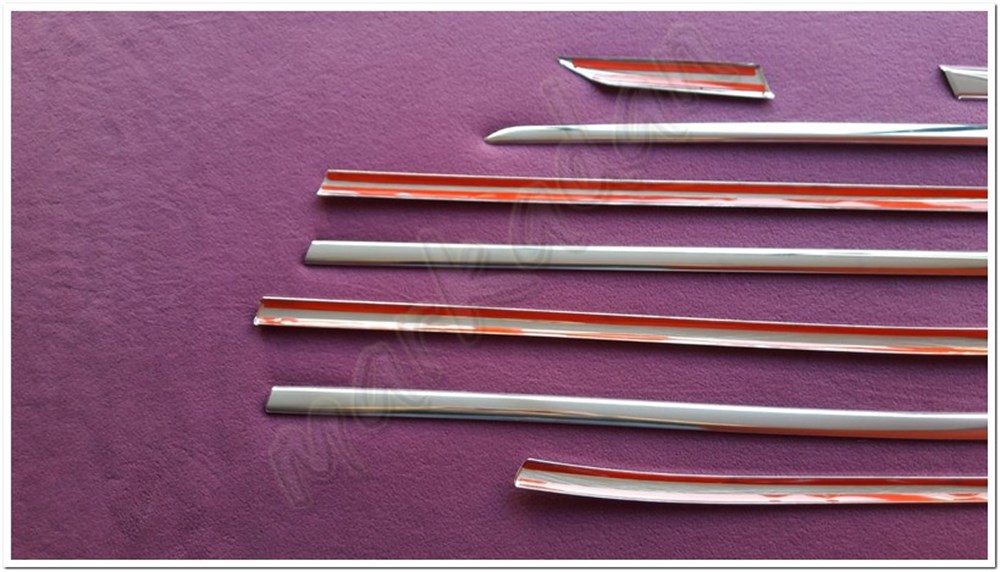 WOC Chrome Peugeot 3008 Krom Cam Çıtası 2016 Sonrası 8 Parça Paslanmaz Çelik