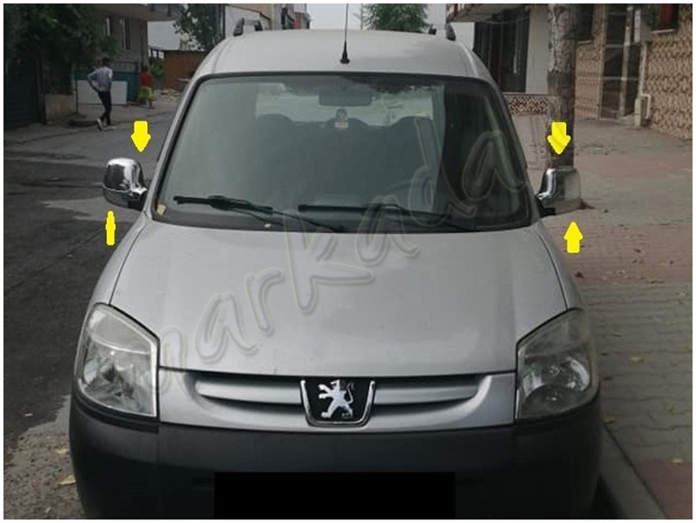 WOC Chrome Peugeot Partner Krom Ayna Kapağı 1996-2008 2 Parça Abs Krom