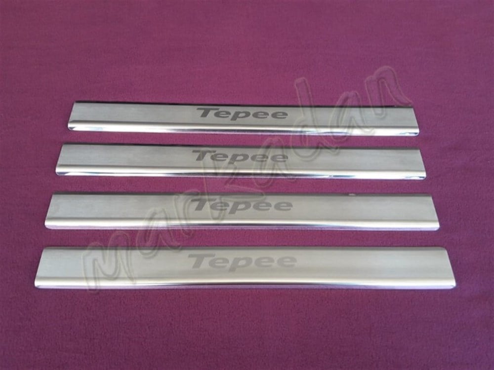 WOC Chrome Peugeot Partner Tepee Kapı Eşiği 2008-2018 4 Parça Paslanmaz Çelik