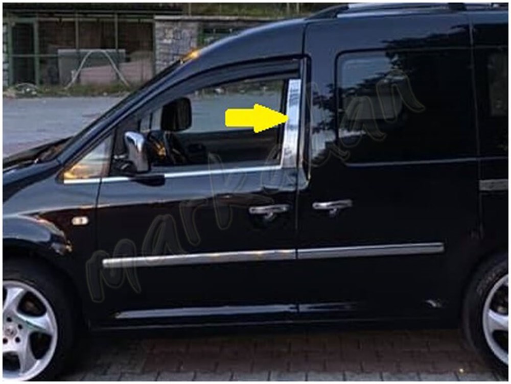 WOC Chrome VW Caddy Kapı Direği 2004-2014 2 Parça Paslanmaz Çelik