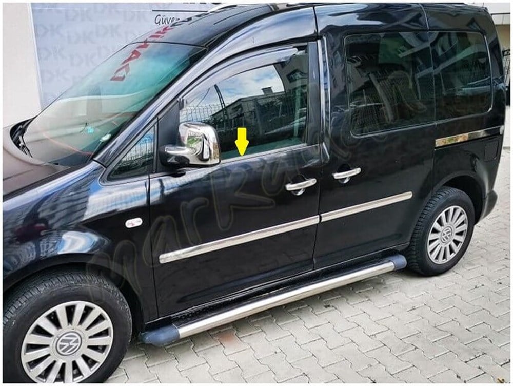 WOC Chrome VW Caddy Krom Cam Çıtası 2004-2014 4 Parça Paslanmaz Çelik