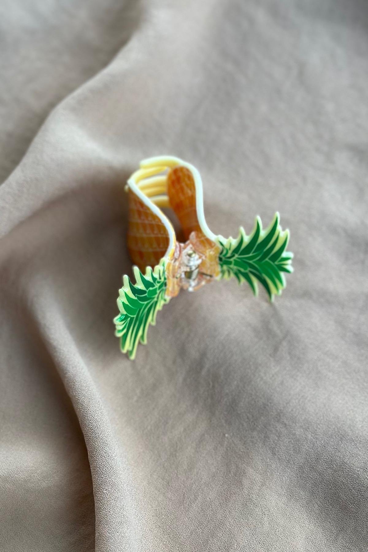 Ananas Detaylı Lüks Kemik Mandal Toka