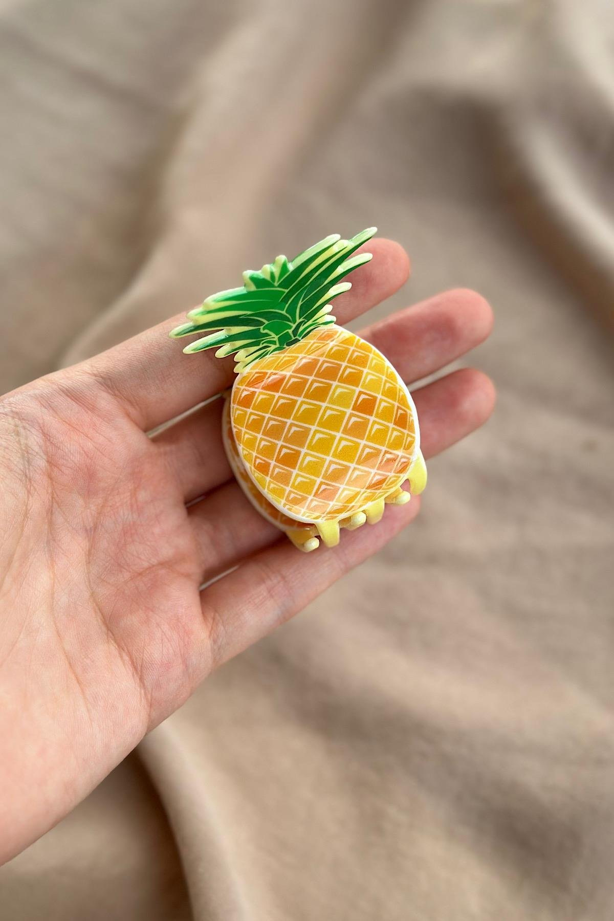 Ananas Detaylı Lüks Kemik Mandal Toka