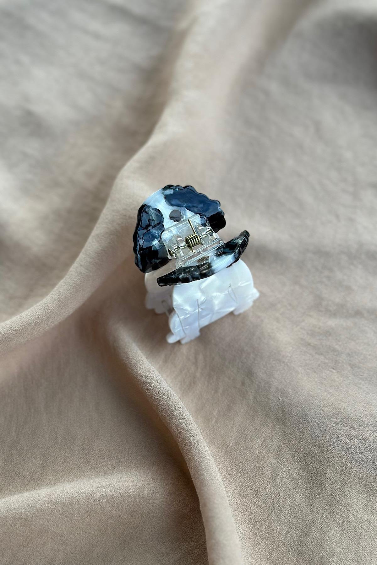 Black White Dog Design Lüks Kemik Mandal Toka