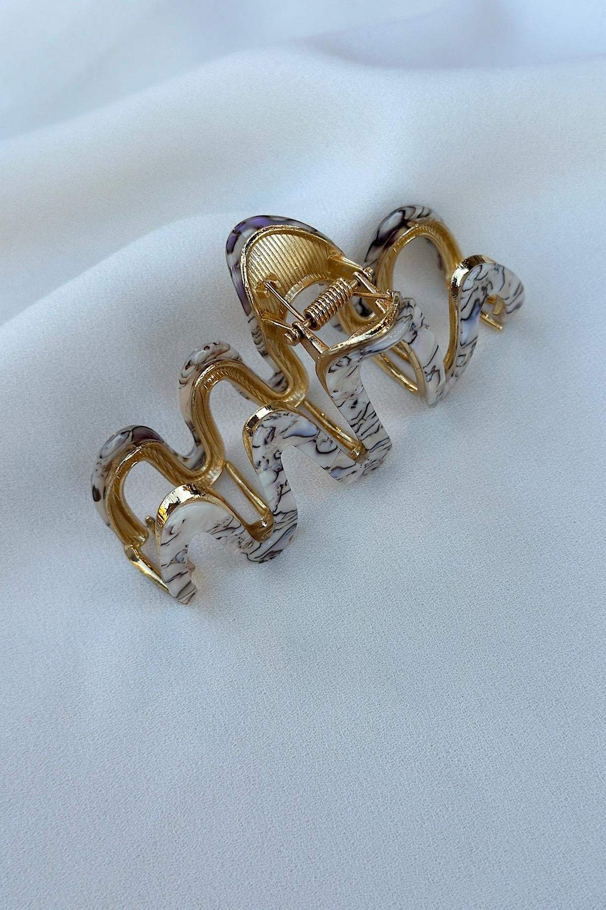 Wave Tasarım Lüks Kemik Mandal Toka