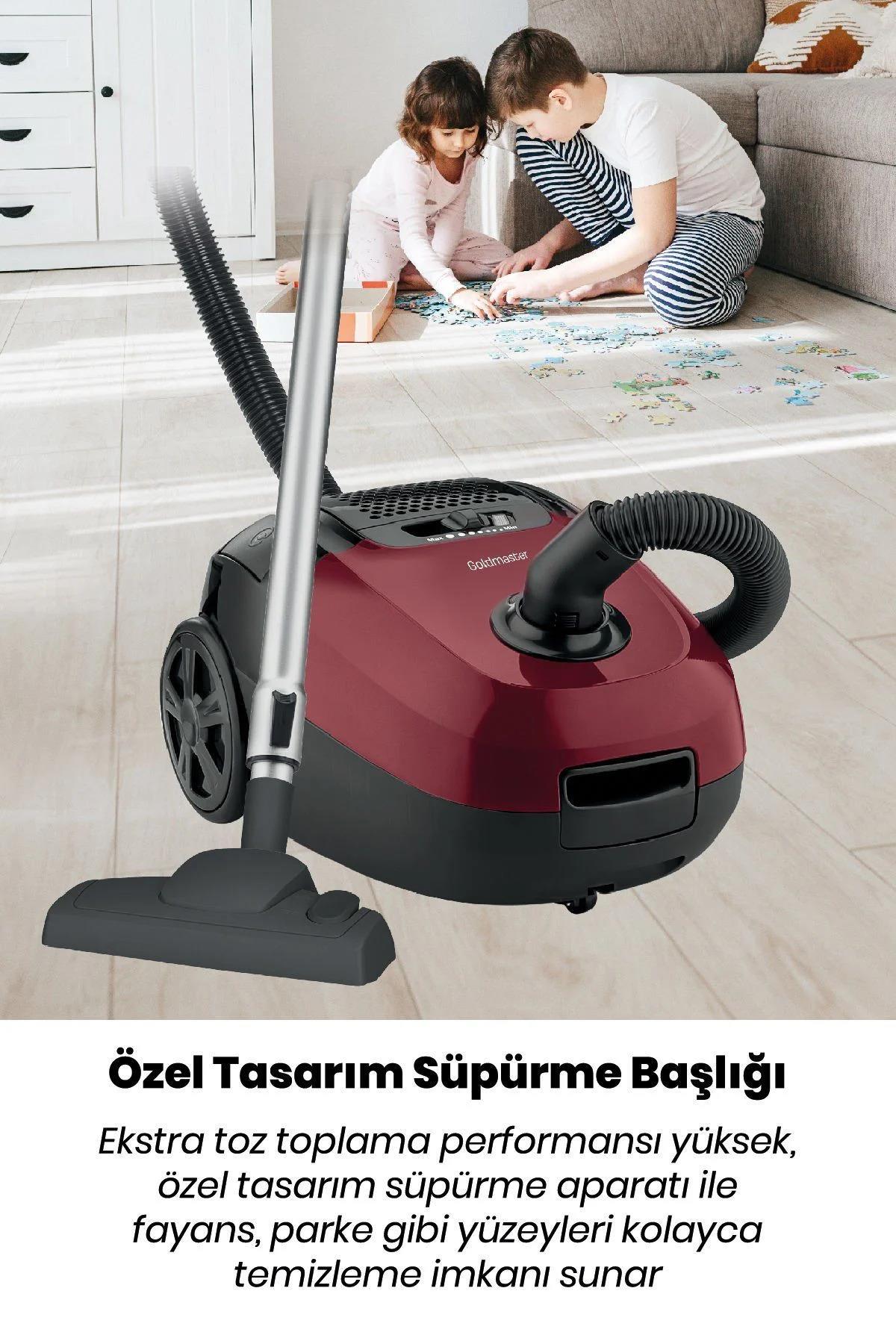 Goldmaster Olimpos Hepa Filtreli Hız Ayarlı 4 Litre Geniş Yıkanabilir Toz Torbalı Elektrikli Süpürge