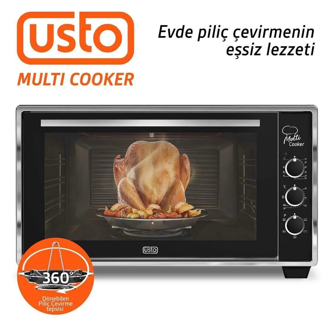 Usto 2105 Airfry Özellikli 50lt Multi Cooker Midi Fırın Beyaz