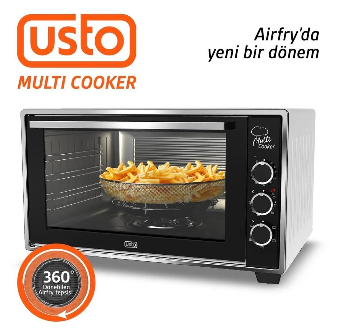 Usto 2105 Airfry Özellikli 50lt Multi Cooker Midi Fırın Beyaz