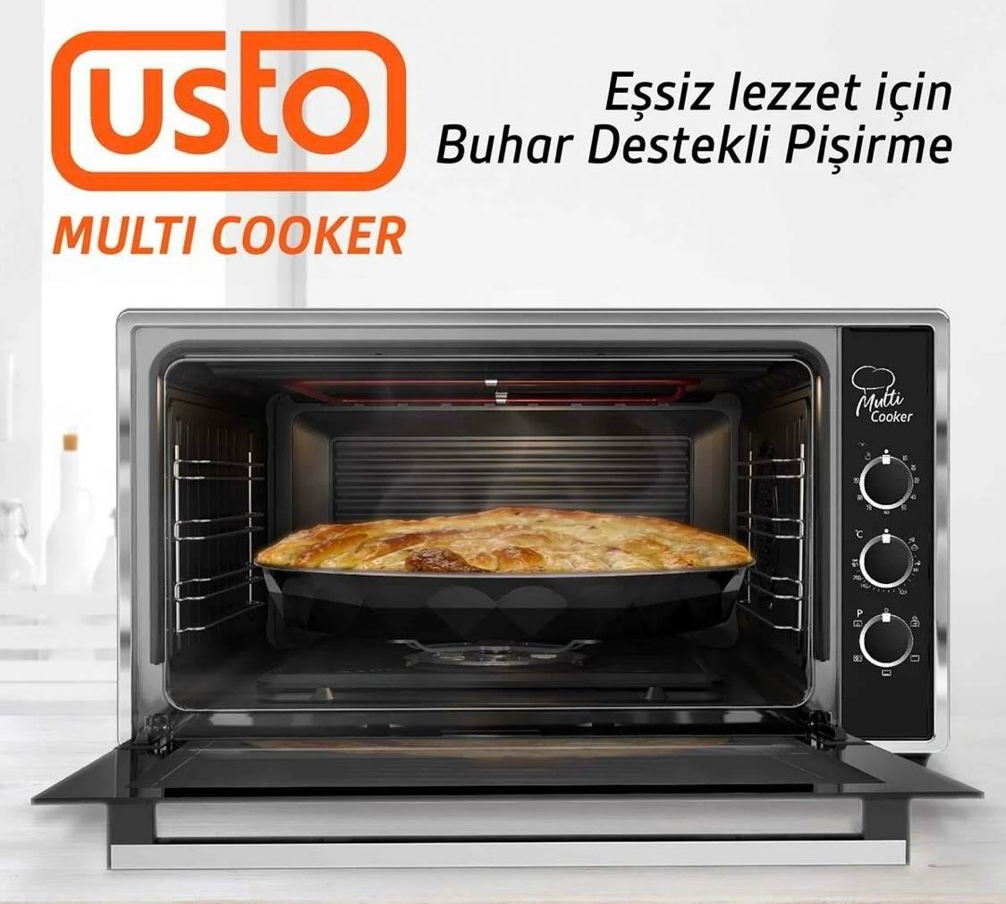 Usto 2105 Airfry Özellikli 50lt Multi Cooker Midi Fırın Beyaz