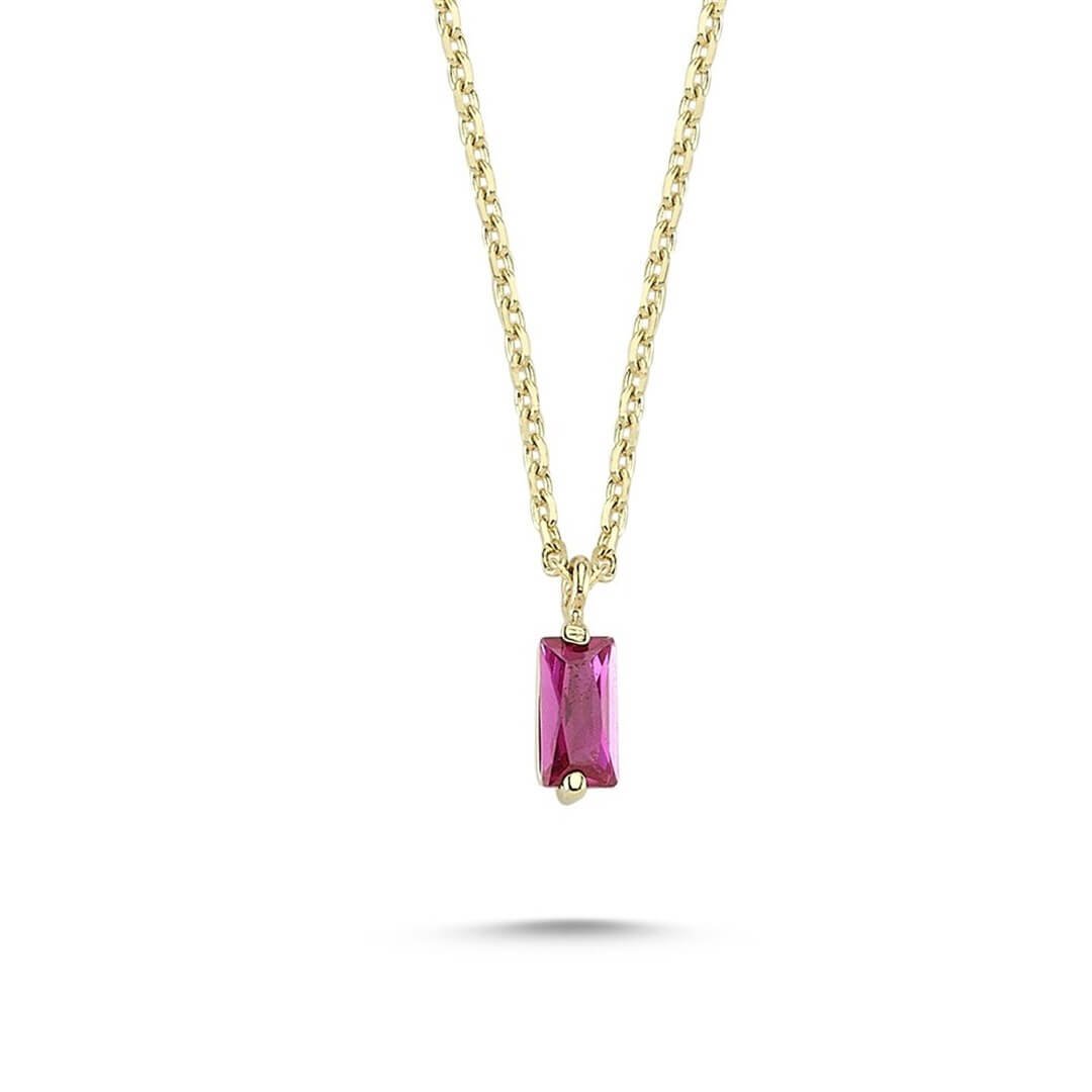 Baget Taşlı Kolye – Bagu Pembe