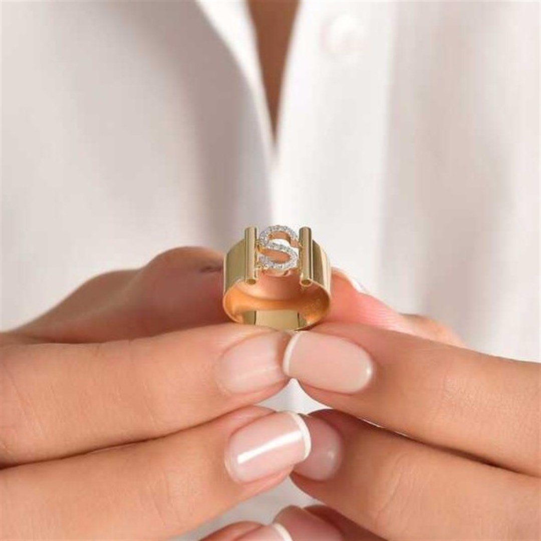 Pırlanta Yüzük 0.09 Karat Pırlanta Harf Yüzük - S Harfi - Penna Jewels