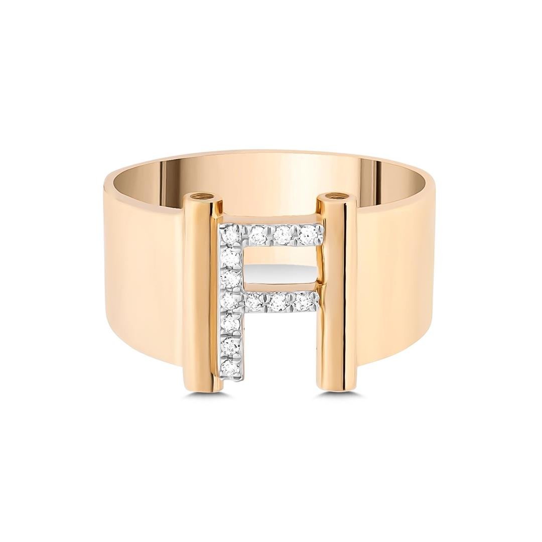 Pırlanta Yüzük0.09 Karat Pırlanta Harf Yüzük - F Harfi - Penna Jewels