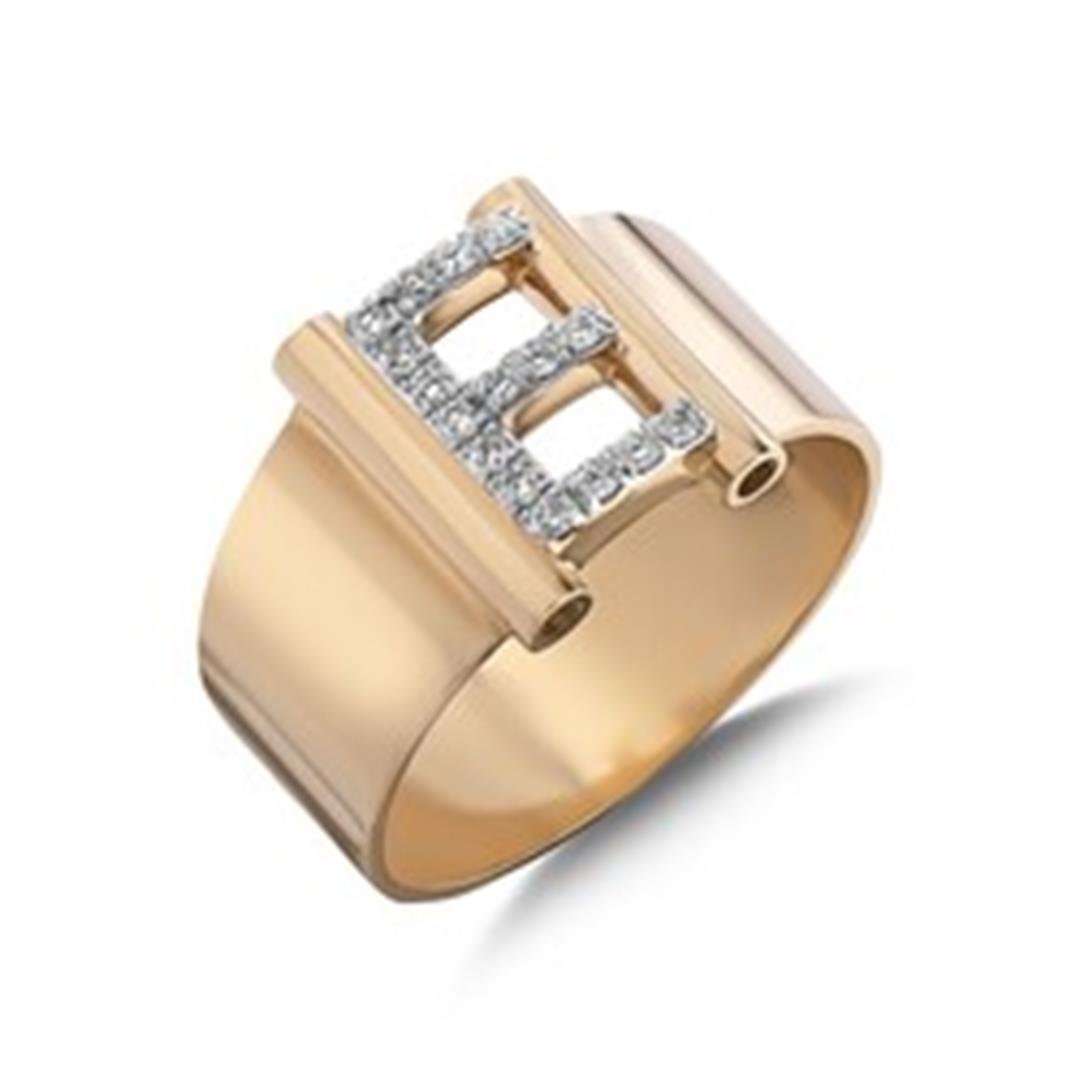Pırlanta Yüzük0.09 Karat Pırlanta Harf Yüzük - E Harfi - Penna Jewels