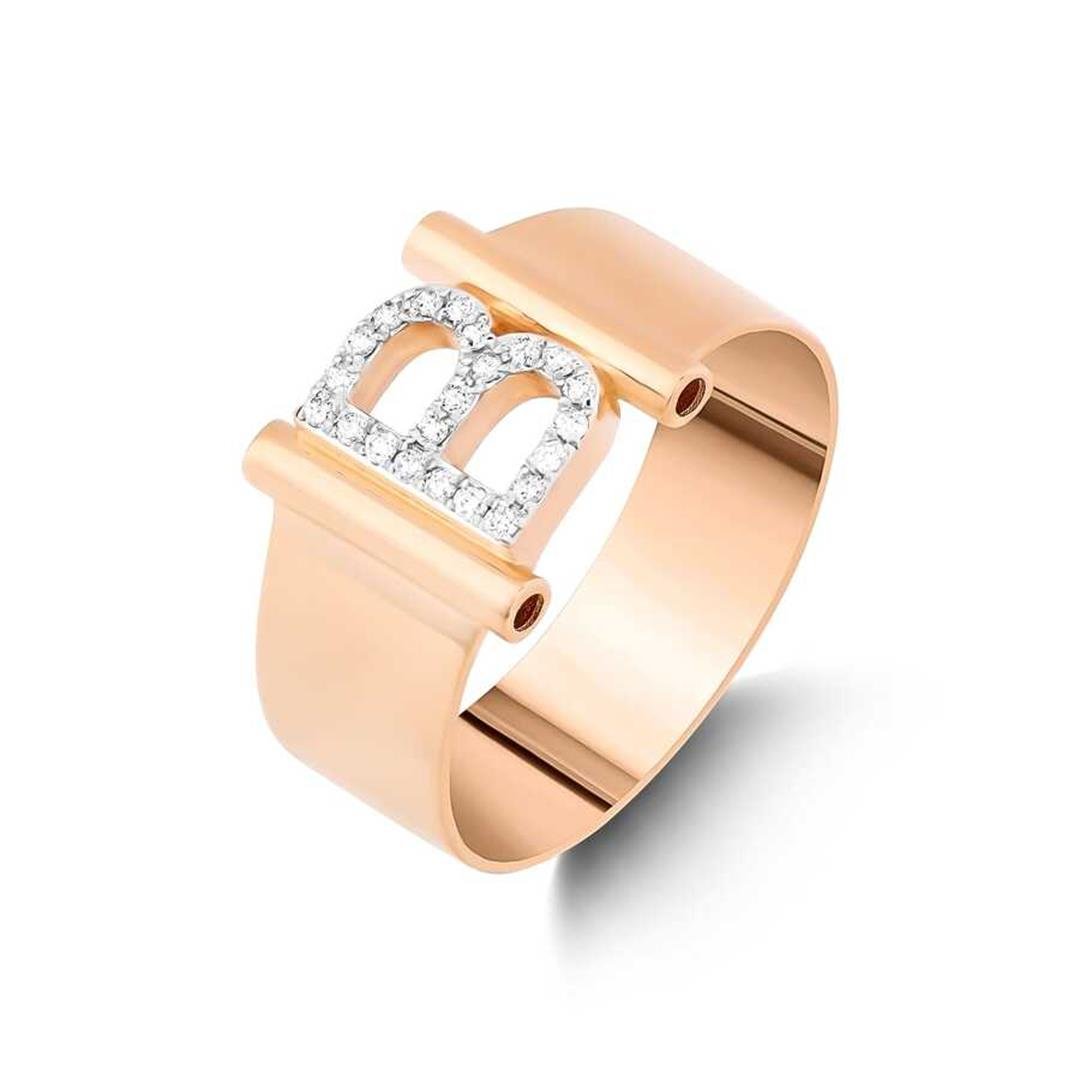 Pırlanta Yüzük 0.9 Karat Pırlanta Harf Yüzük - B Harfi - Penna Jewels