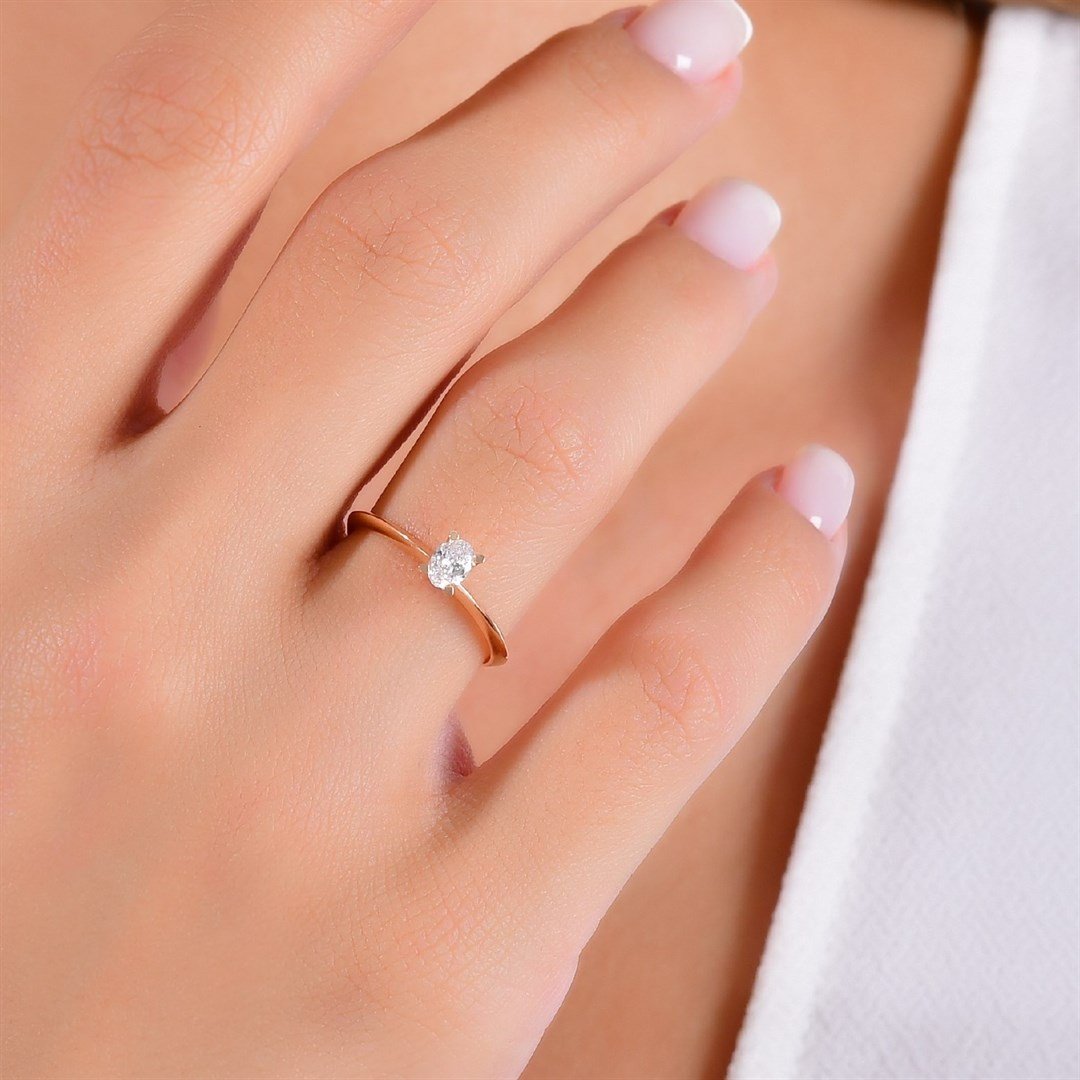 TekTaş YüzükOval Pırlanta Tektaş Yüzük - 0.24 karat - Penna Jewels Diamond