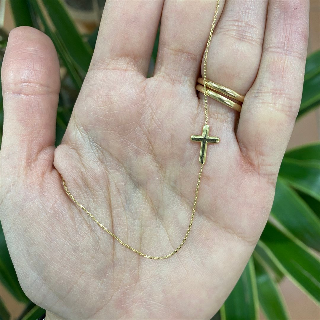 BilezikHaç Sembolü Cross Altın Bileklik - Penna Jewels