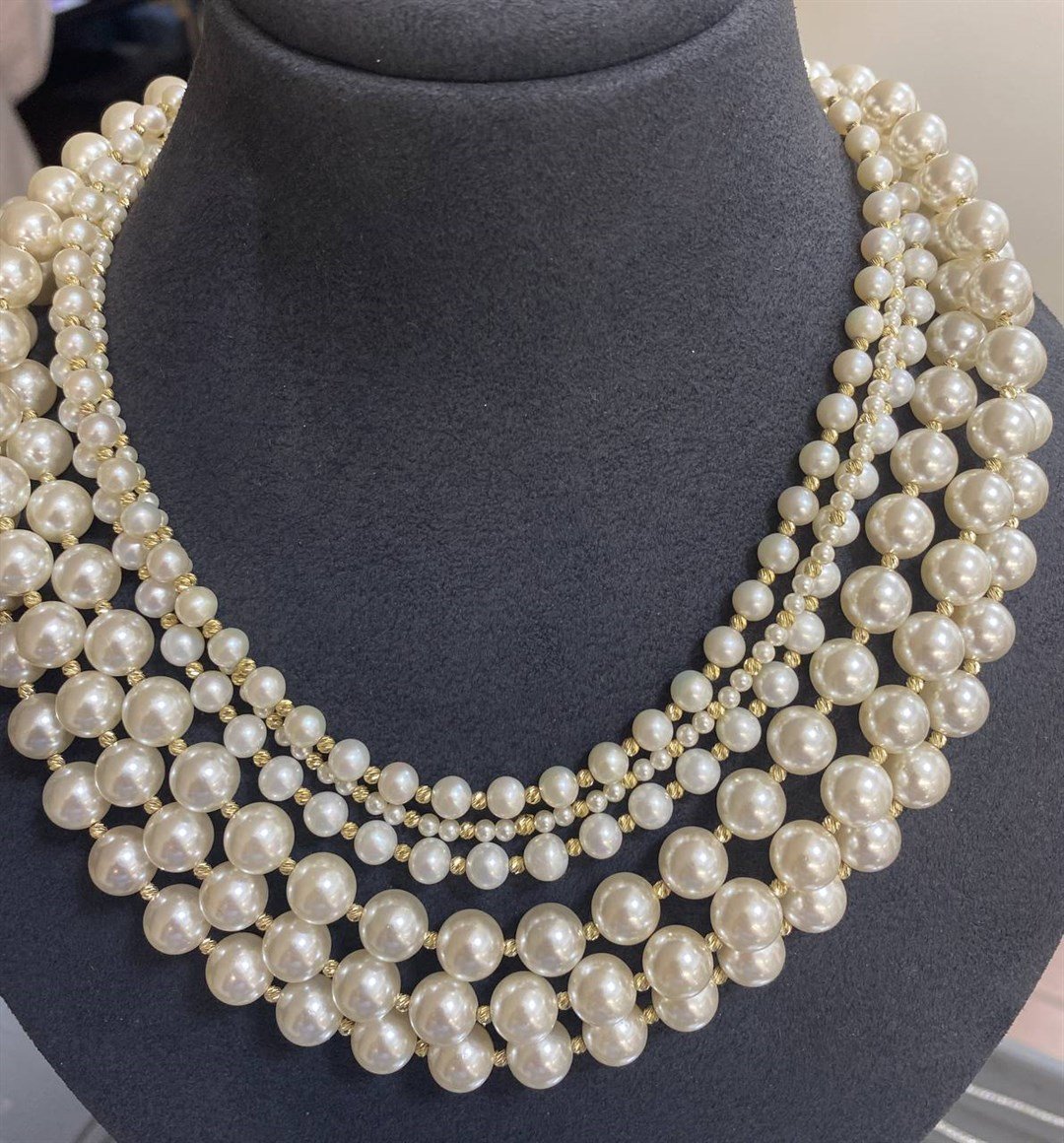 İnci KolyelerDaisy Naturel İnci ve Top Sıralı Kolye - Penna Jewels