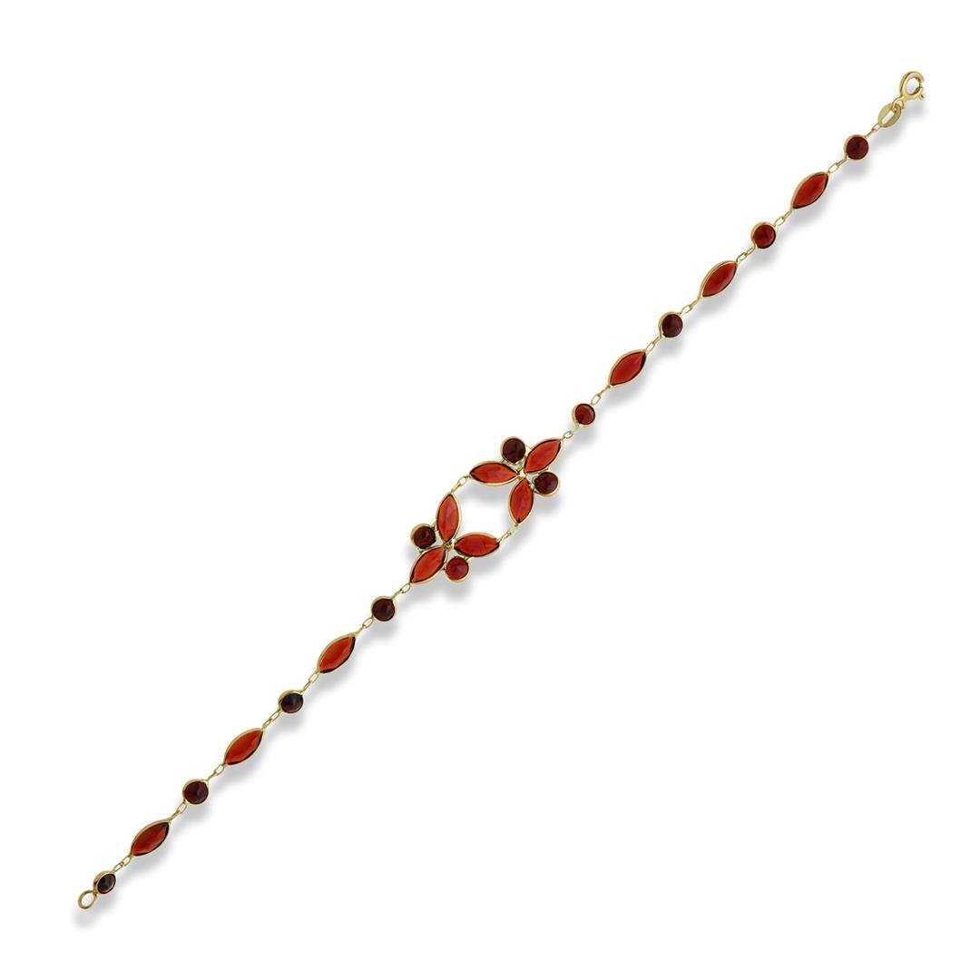 BilezikGarnet Taşlı Altın Bileklik-Penna Jewels