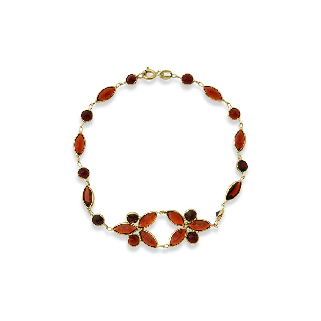 BilezikGarnet Taşlı Altın Bileklik-Penna Jewels