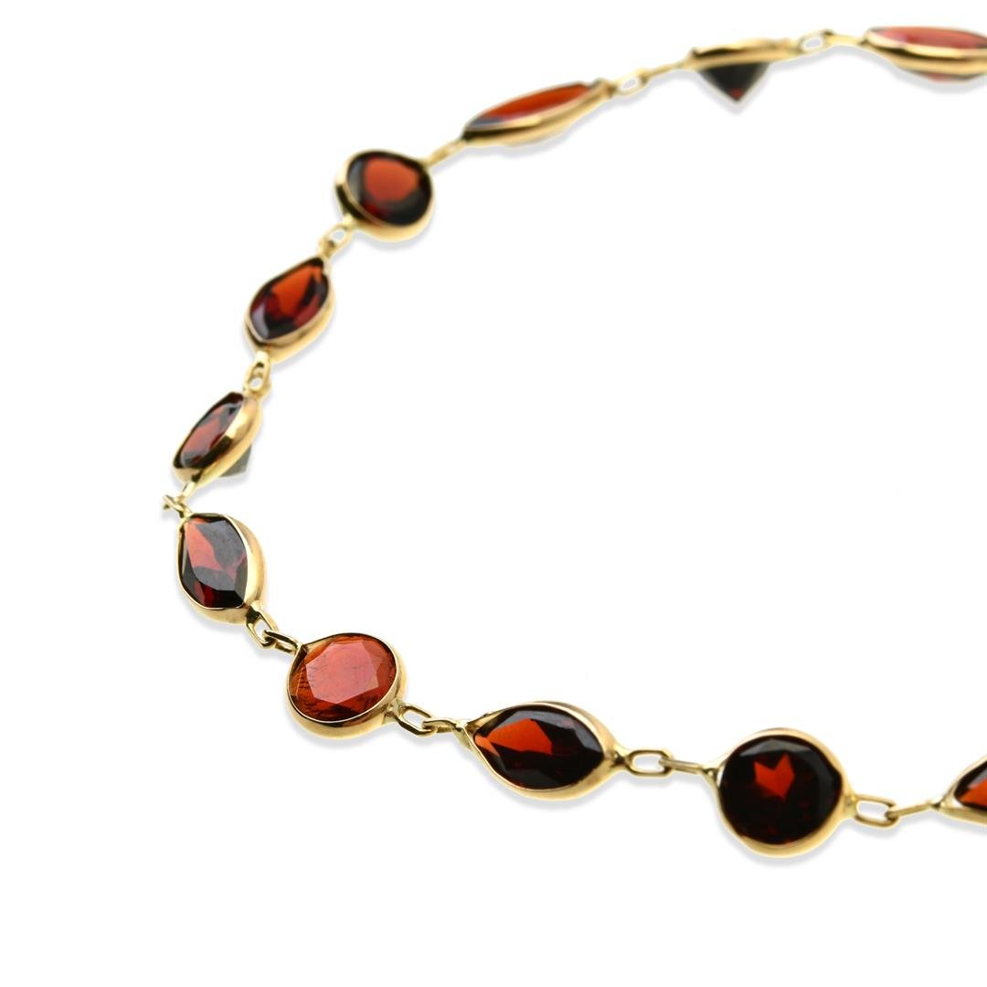 Doğal Taşlı BileklikGarnet Taşlı Damla-Yuvarlak Altın Bileklik-Penna Jewels