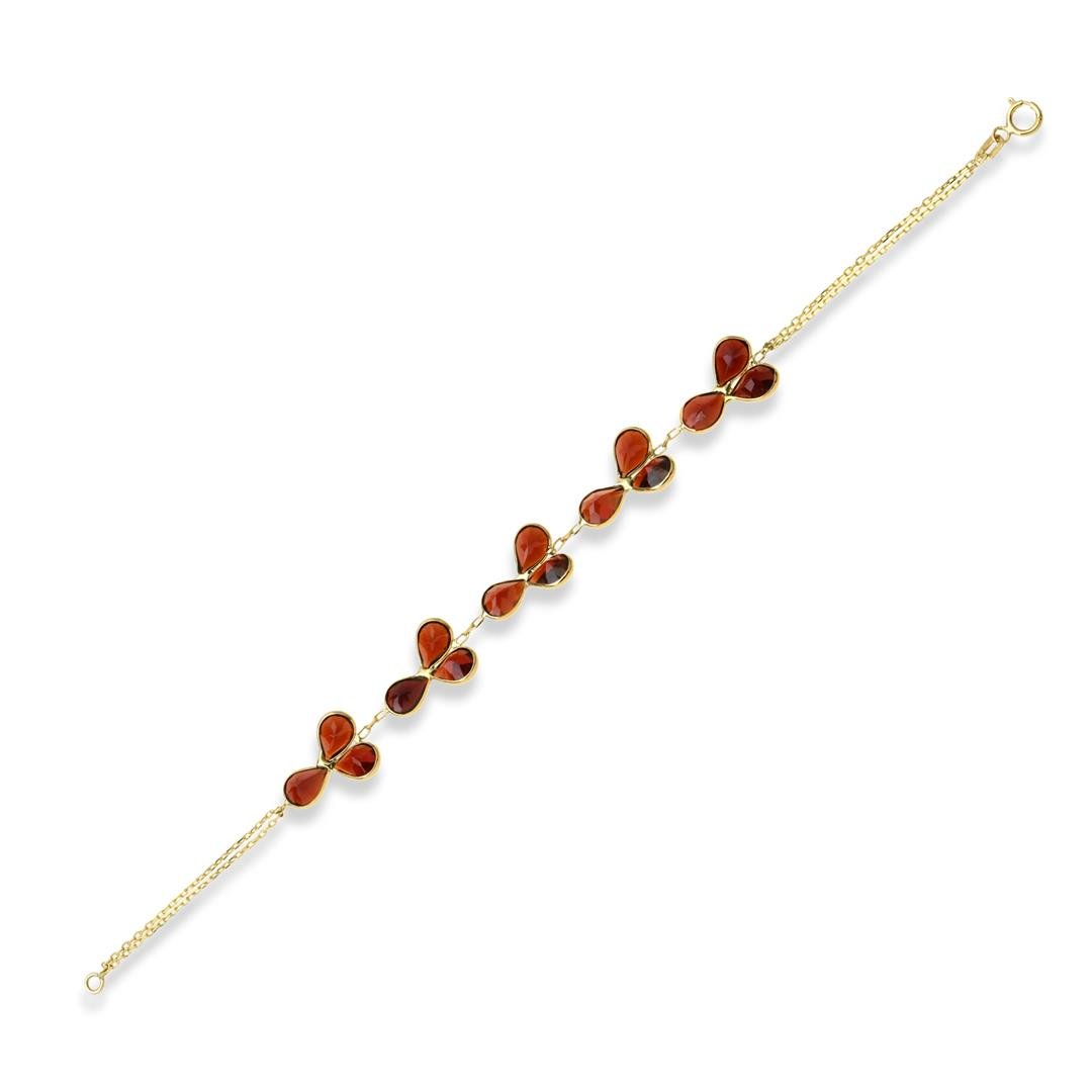 Doğal Taşlı BileklikGarnet Taşlı Markiz Kesim Bileklik-Penna Jewels