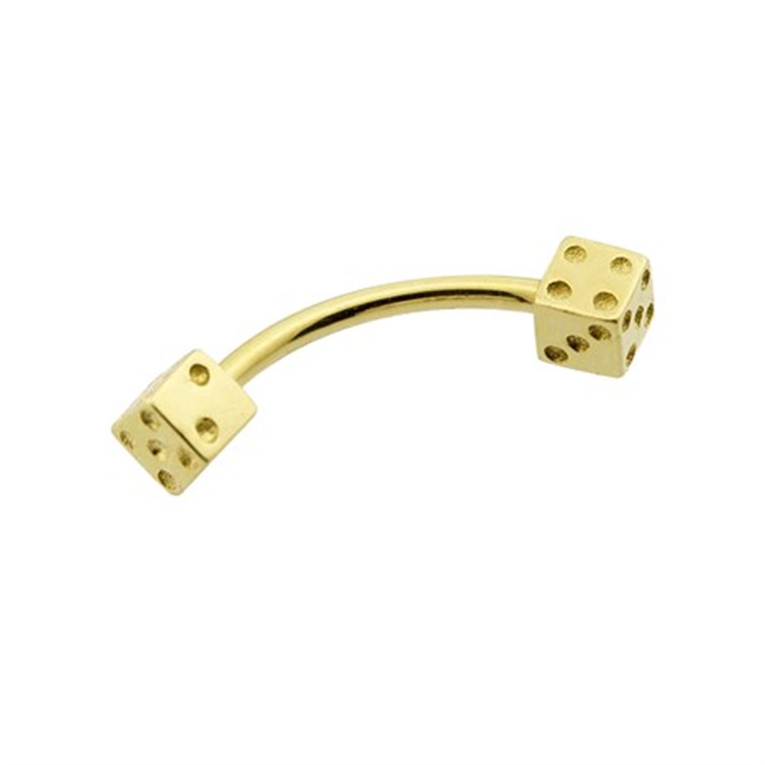 Kaş / Rook PiercingKaş / Rook / Nipple Altın Piercing - Zar