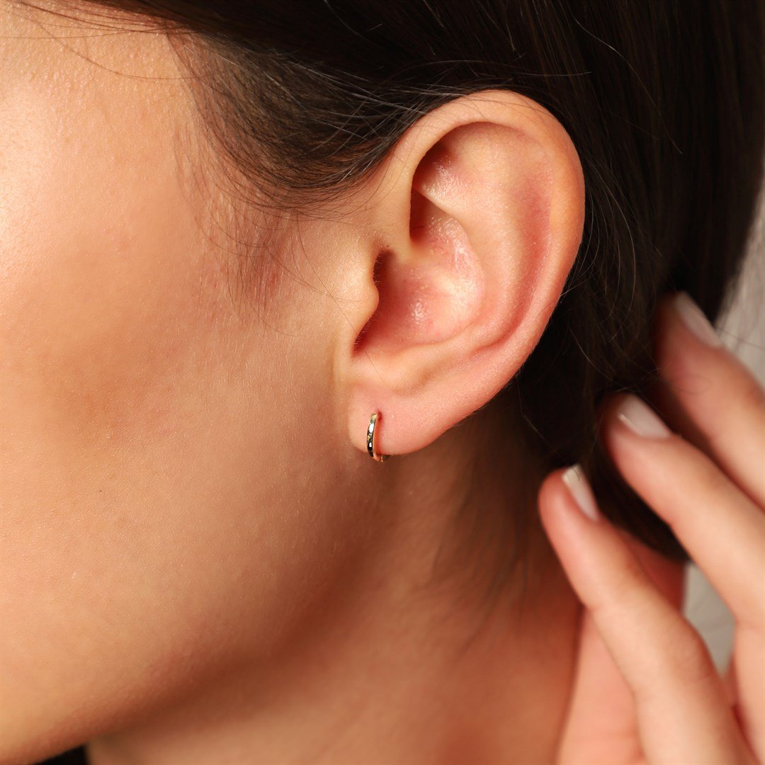 KÜPETeal Halka Altın Küpe – 3,3cm. - Penna Jewels