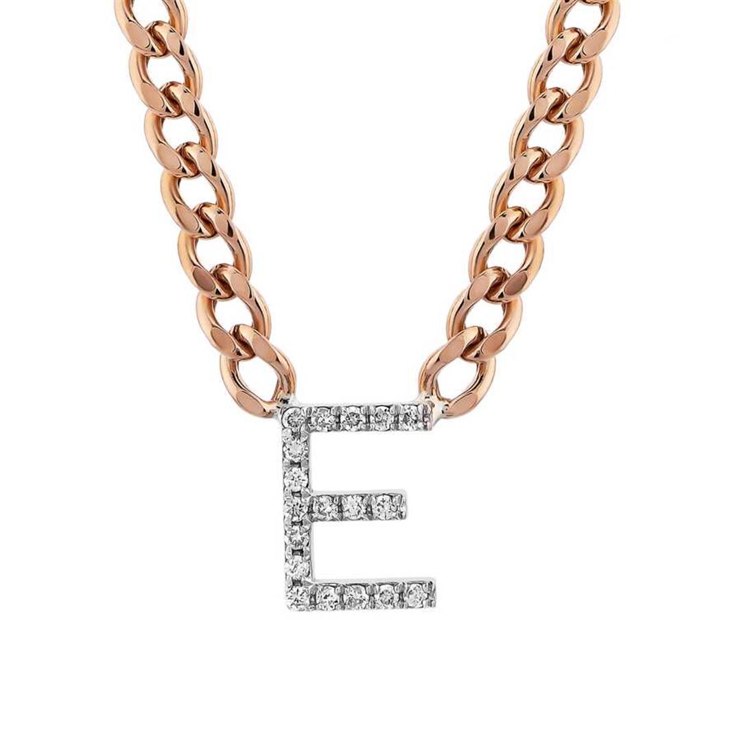 Pırlanta Kolye Pırlanta Gurmet Harfli Altın Kolye-E-Penna Jewels