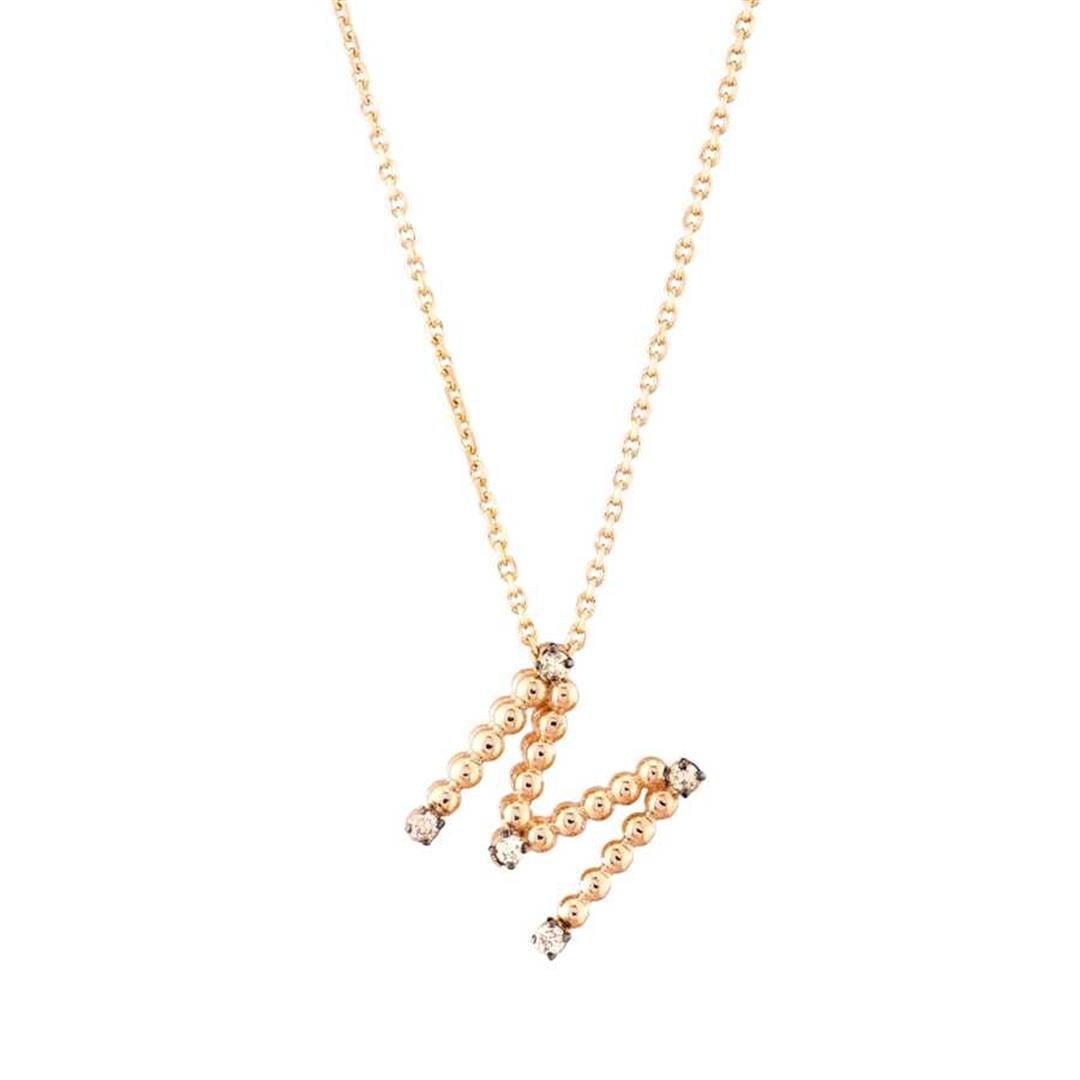 Pırlanta KolyePırlanta Top Top Harfli Altın Kolye-M-Penna Jewels