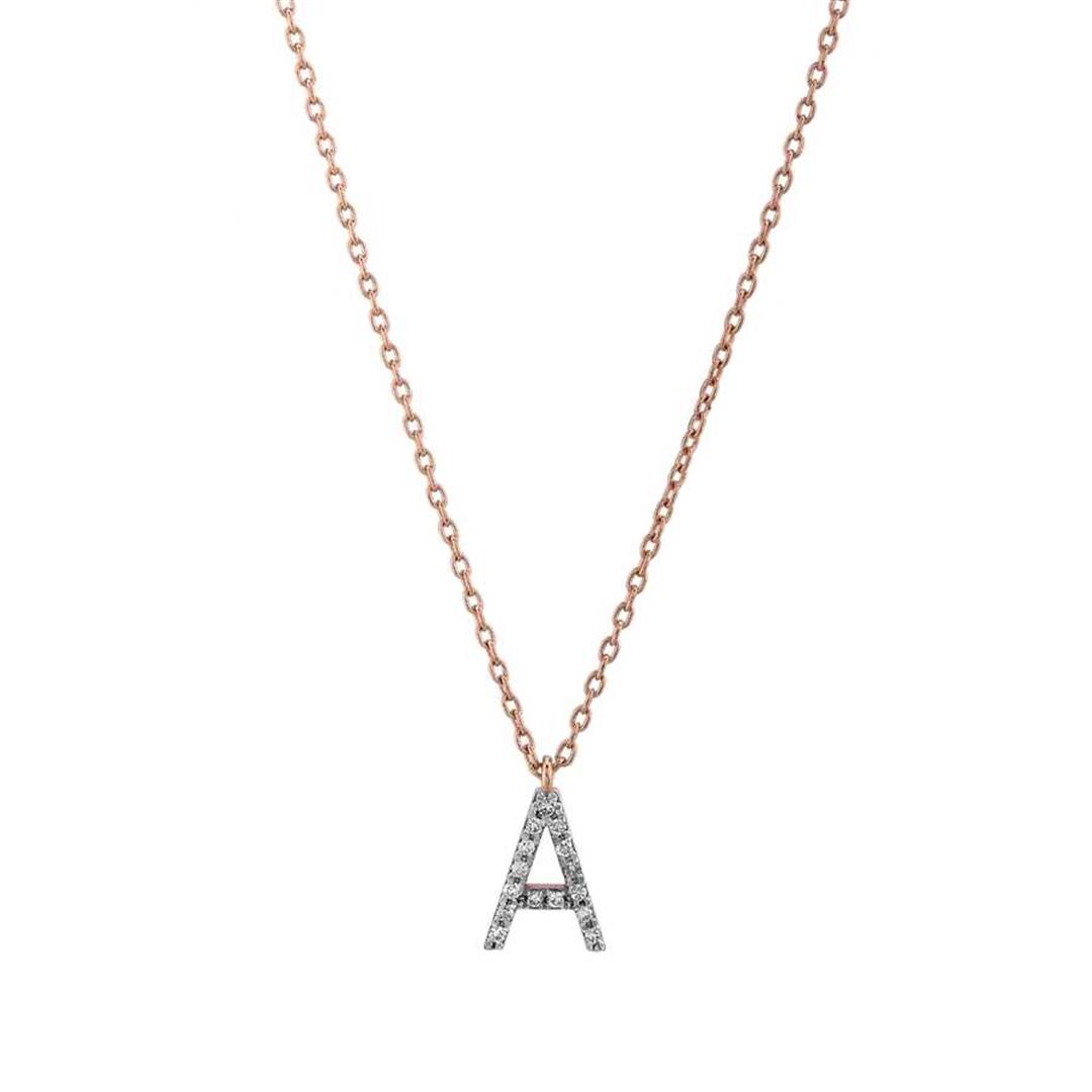 Pırlanta KolyePırlantalı Harf Altın Kolye -A - Penna Jewels