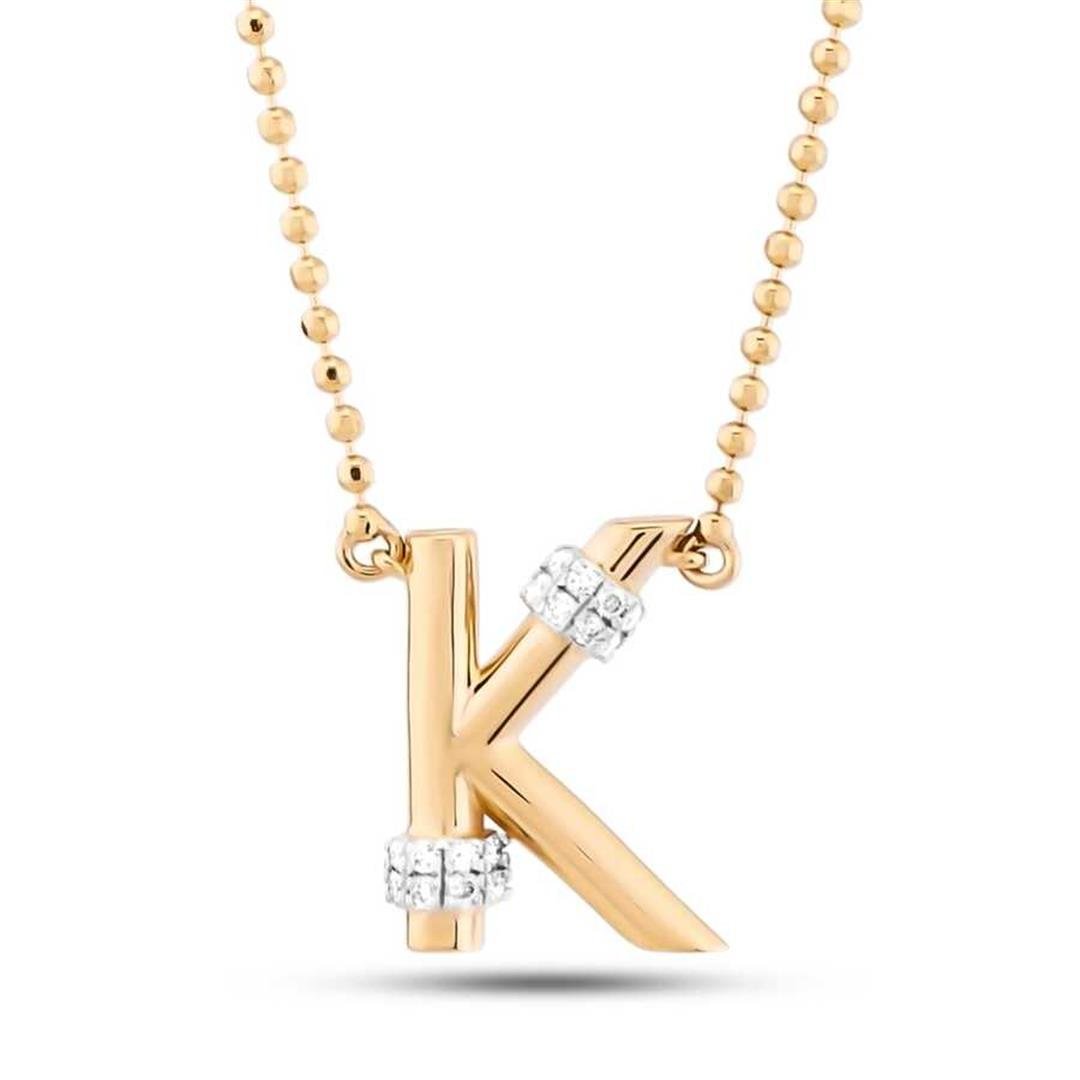 Pırlanta KolyePırlantalı Toplu Harf Altın Kolye-K- Penna Jewels